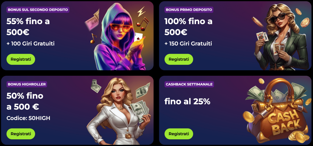 Promozioni e bonus su Spinmama Casino